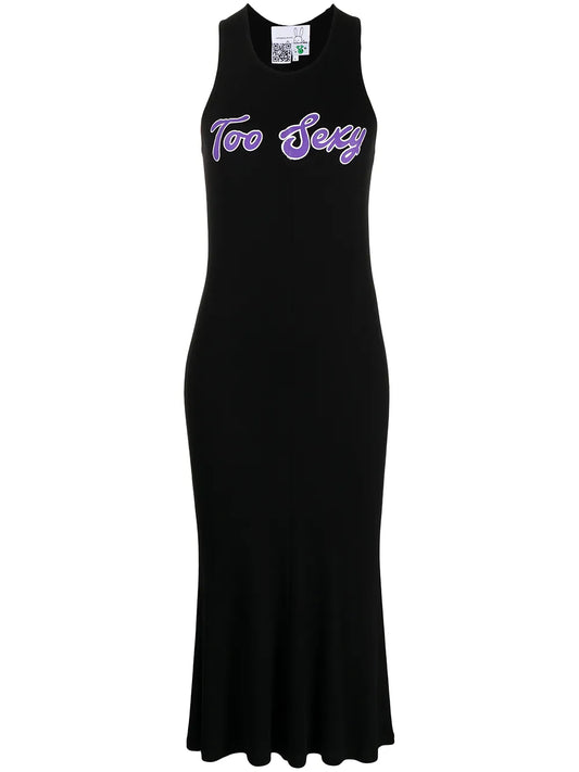 Slogan-Print Long Dress