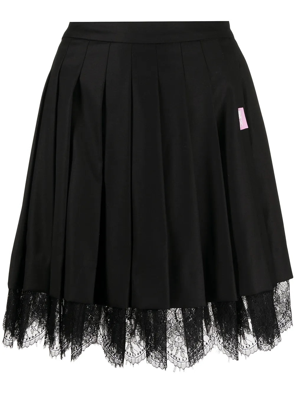 Floral-Lace Pleated Skirt