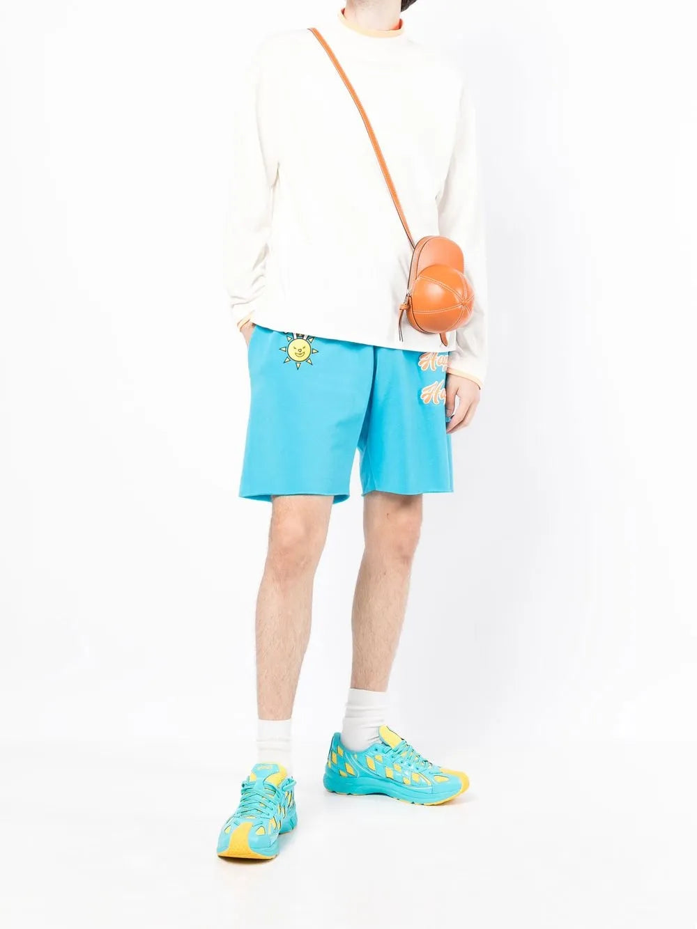 Slogan-Print Track Shorts