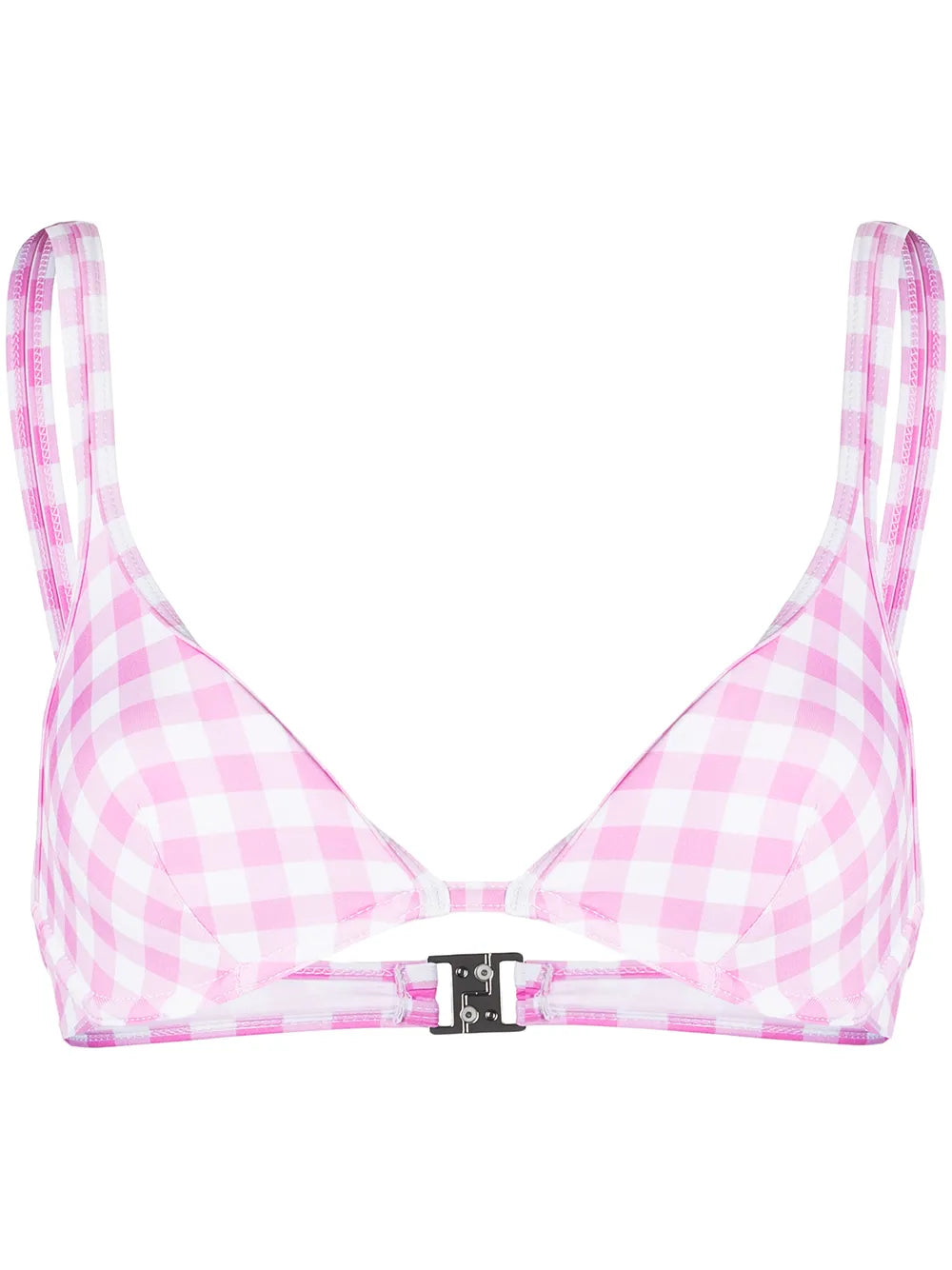 Gingham Check Print Bikini Top