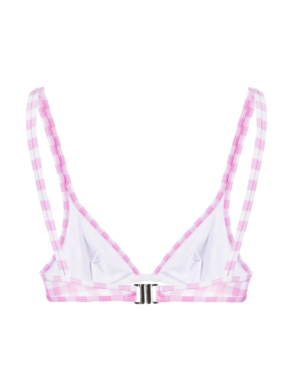 Gingham Check Print Bikini Top