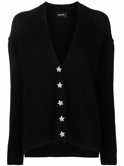Star Button Cashmere Cardigan