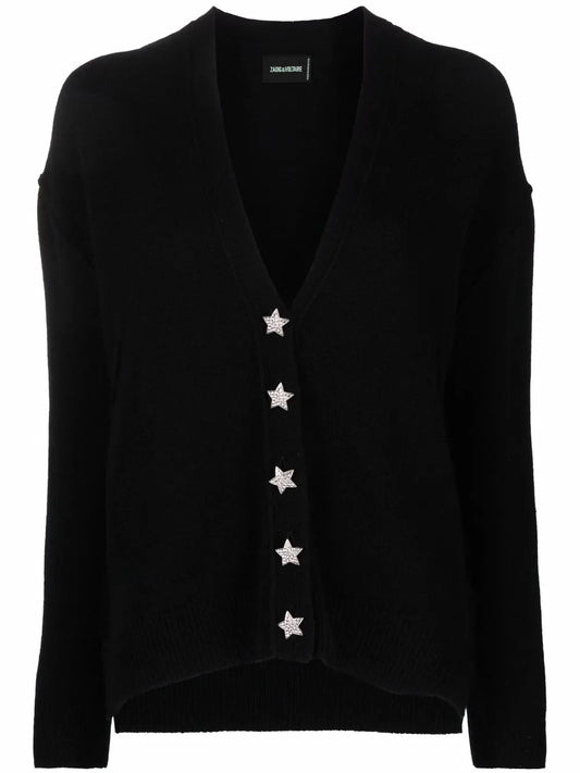 Star Button Cashmere Cardigan