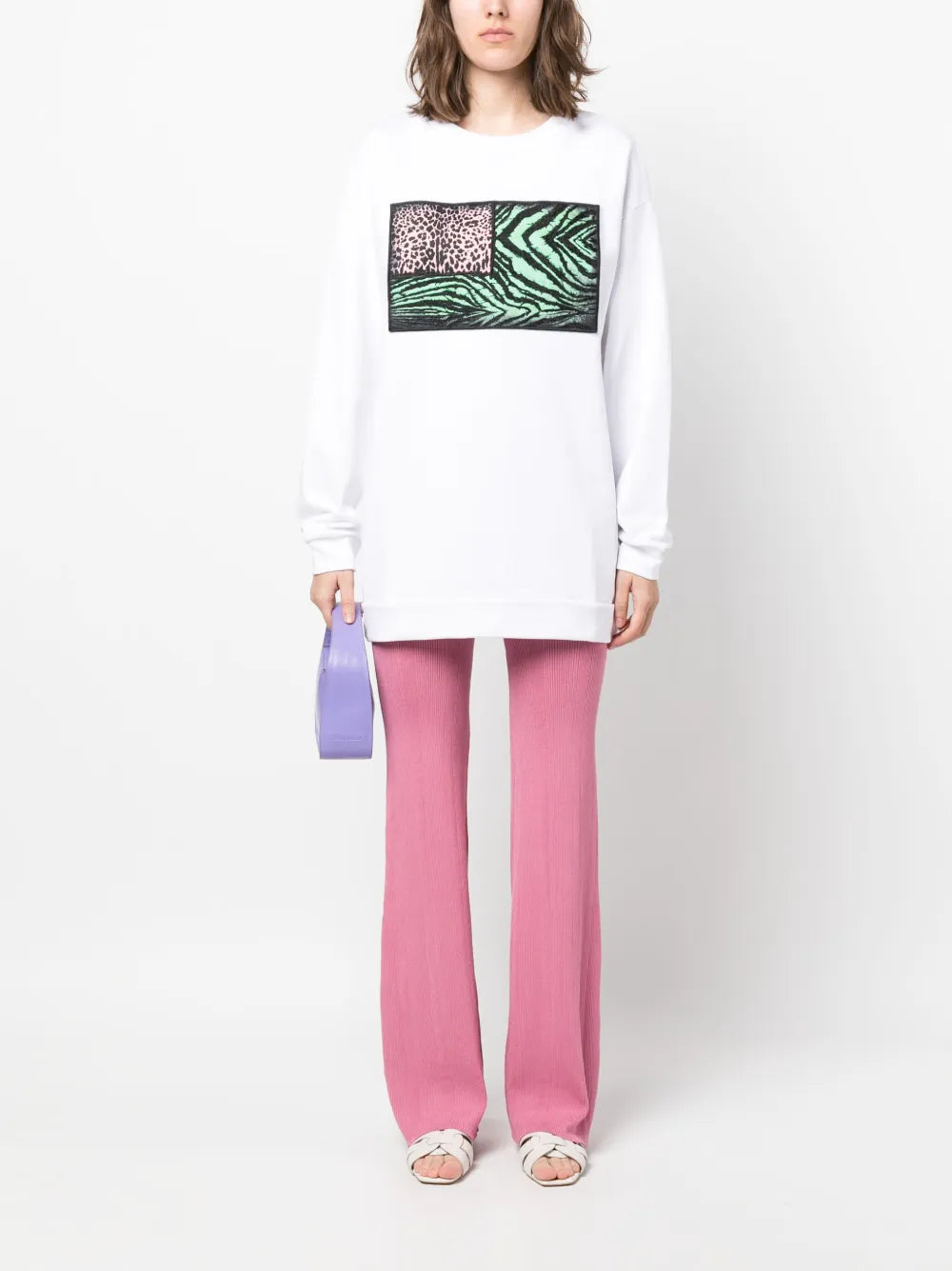 Animal-Print Patch-Detail Sweatshirt