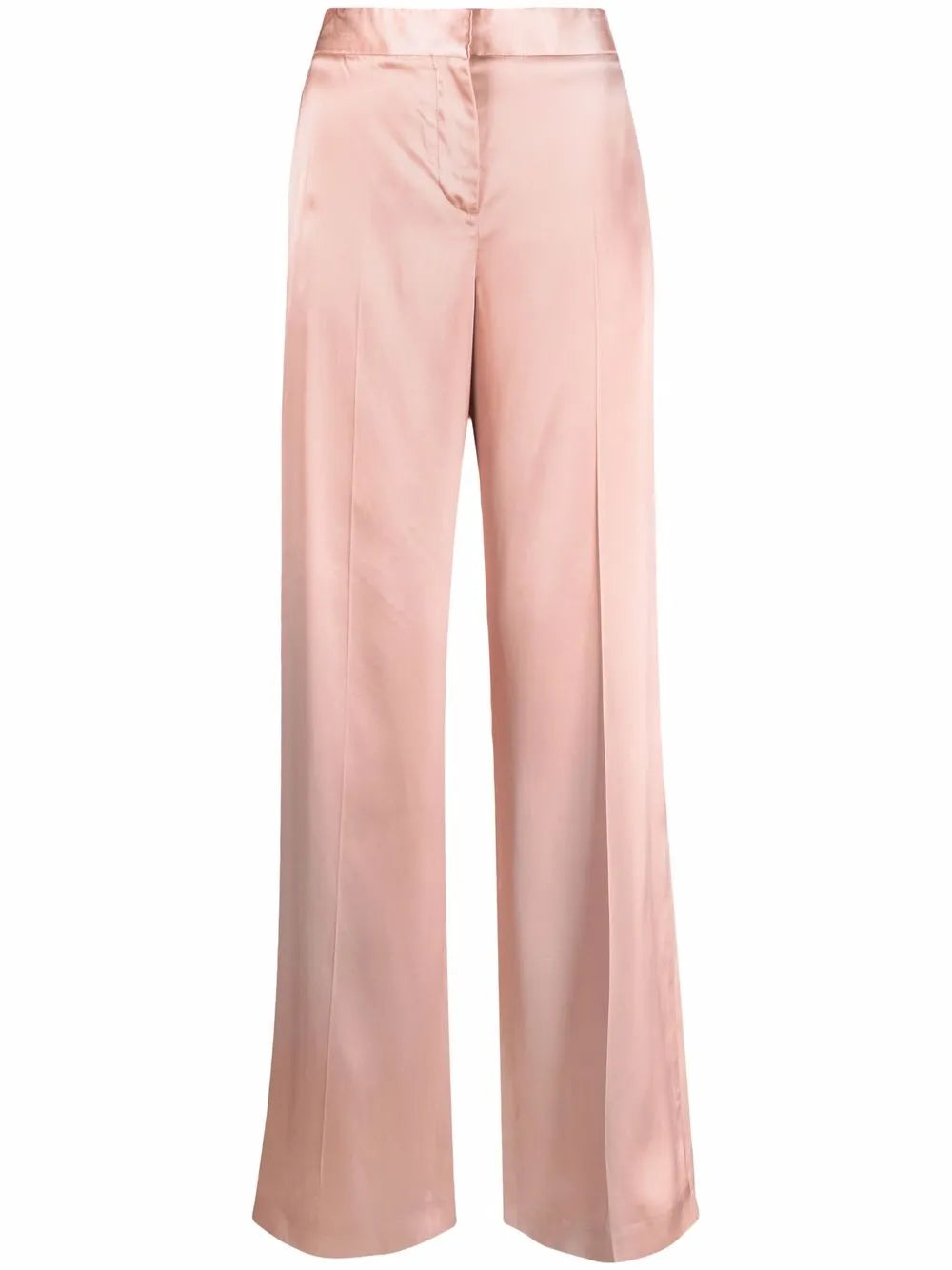 Satin-Effect Wide-Leg Trousers