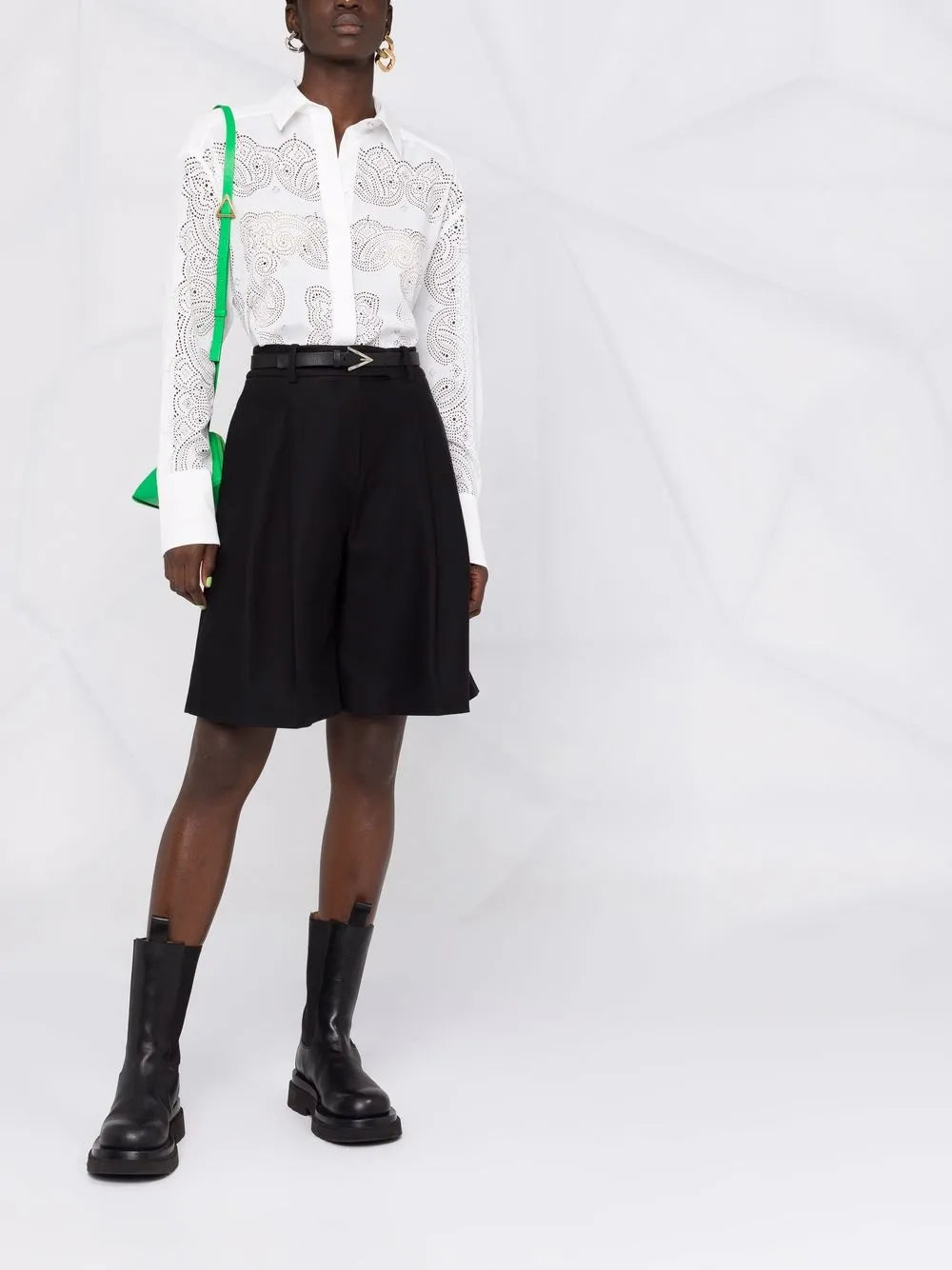 Perforated-Pattern Longlsleeved Shirt