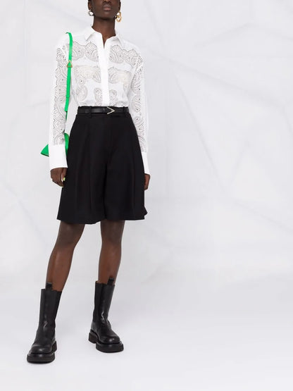 Perforated-Pattern Longlsleeved Shirt