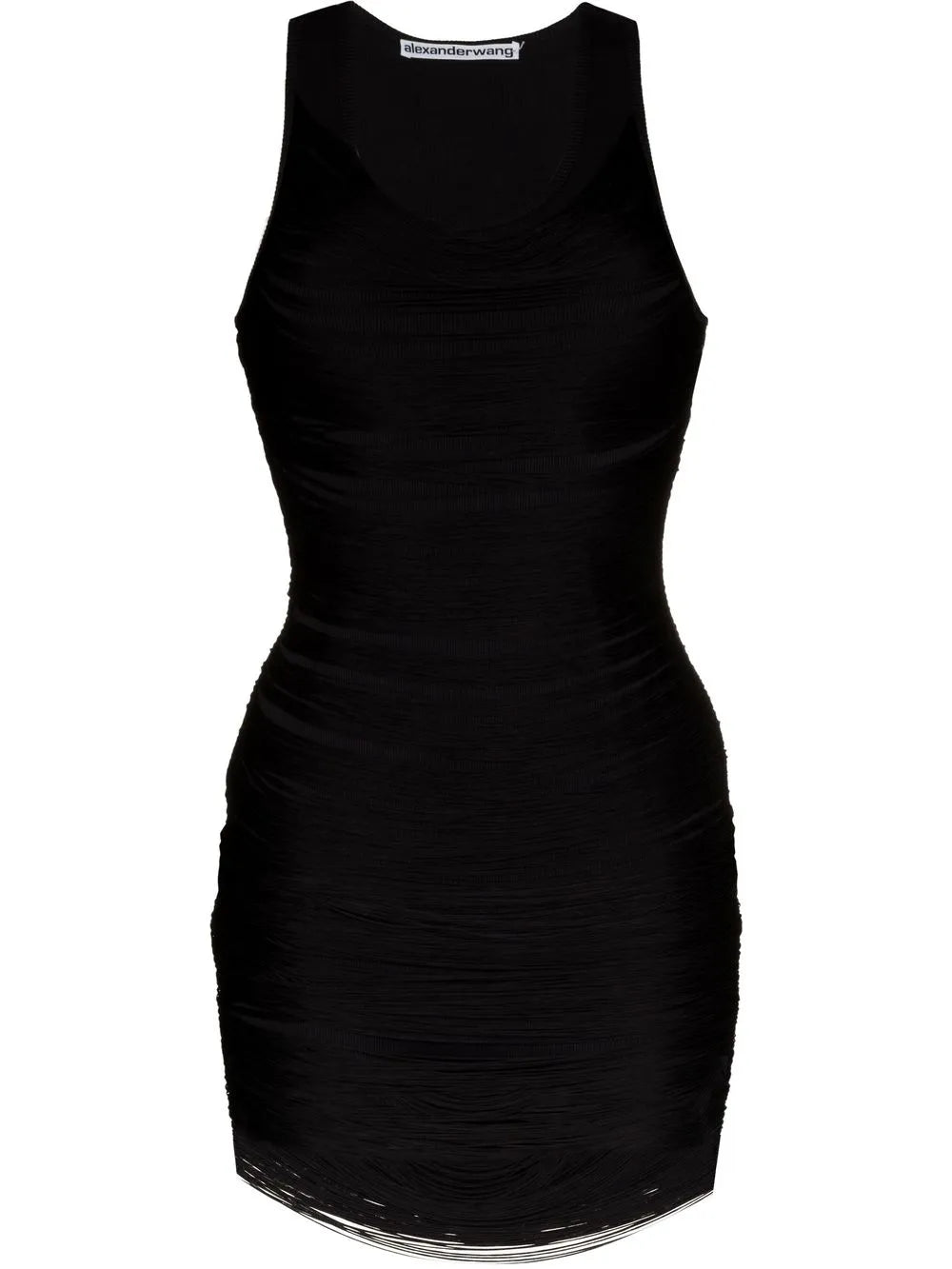 Fringed Scoop-Neck Minidress
