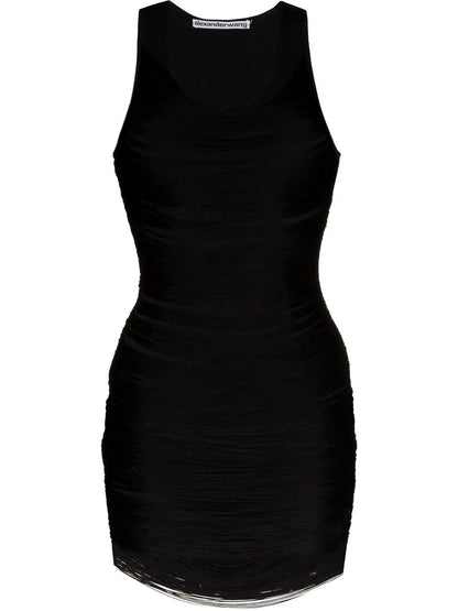 Fringed Scoop-Neck Minidress