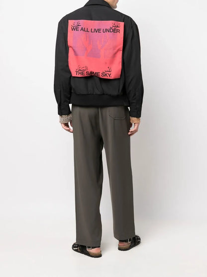 Graphic-Print Bomber Jacket