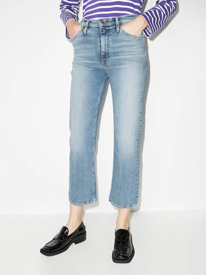 70S Cropped Straight-Leg Jeans