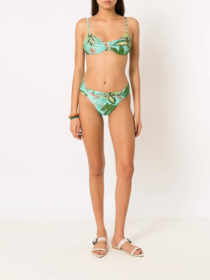 Cassis Tropical Print Bikini Top