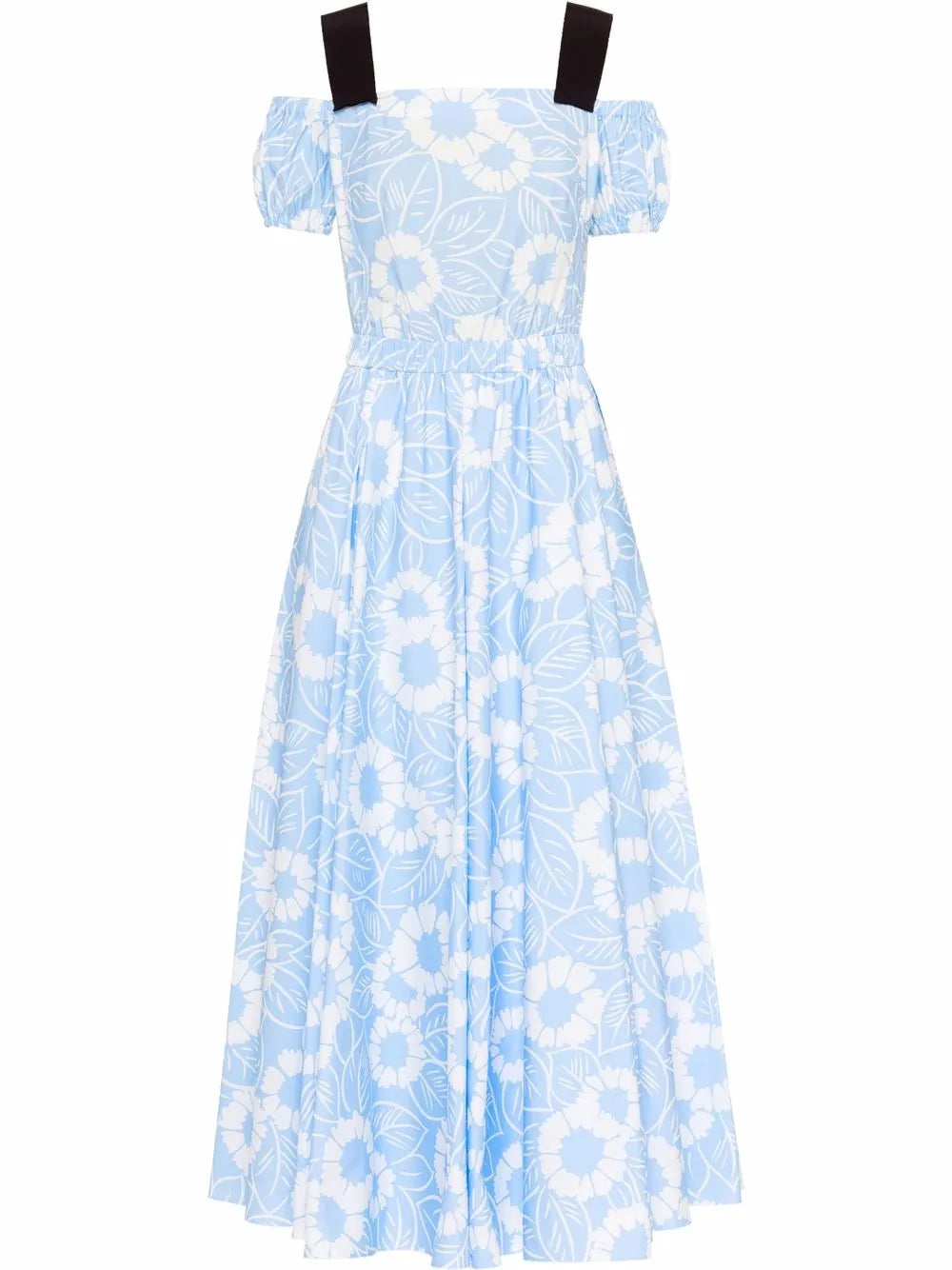 Floral-Print Off-Shoulder Cotton Dress