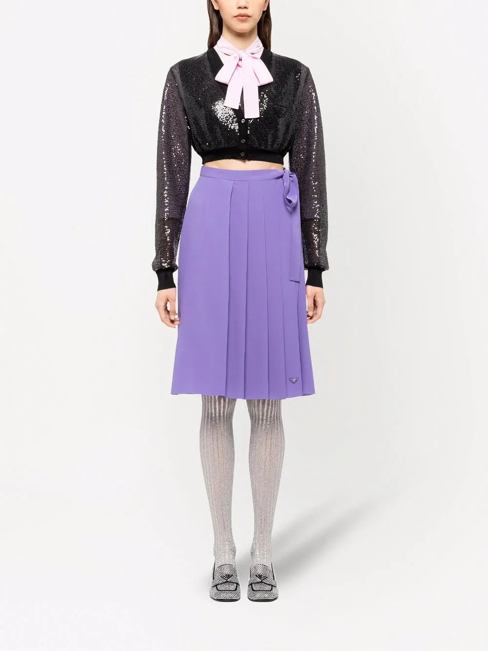 Cropped Sequin-Embroidered Cardigan