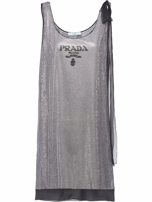 Crystal-Embellished Chiffon Dress