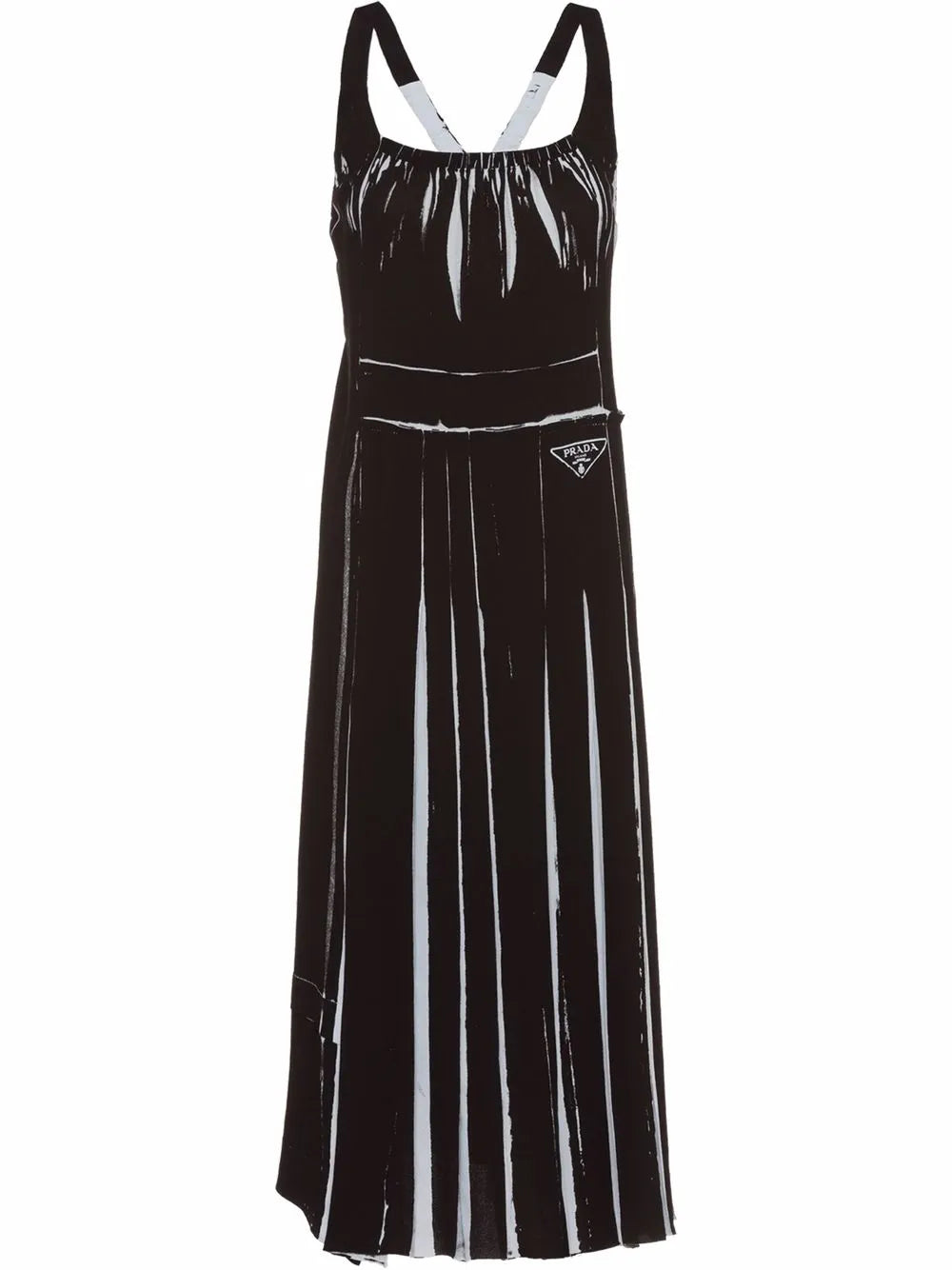 Sleeveless Printed Sablé Dress