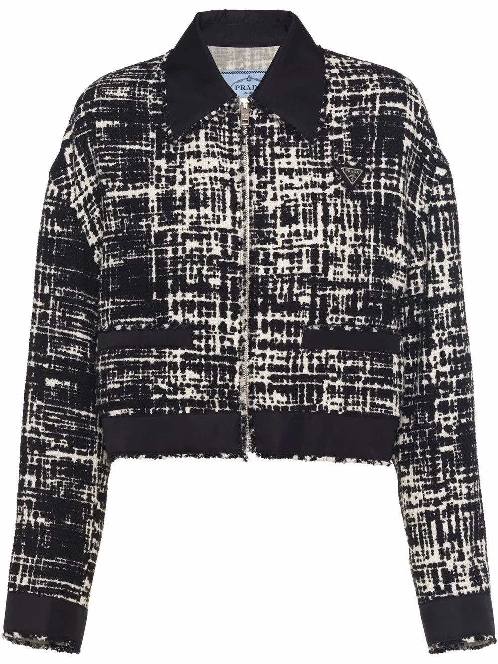 Re-Nylon Cropped Tweed Jacket