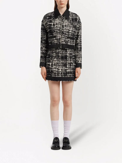 Re-Nylon Cropped Tweed Jacket