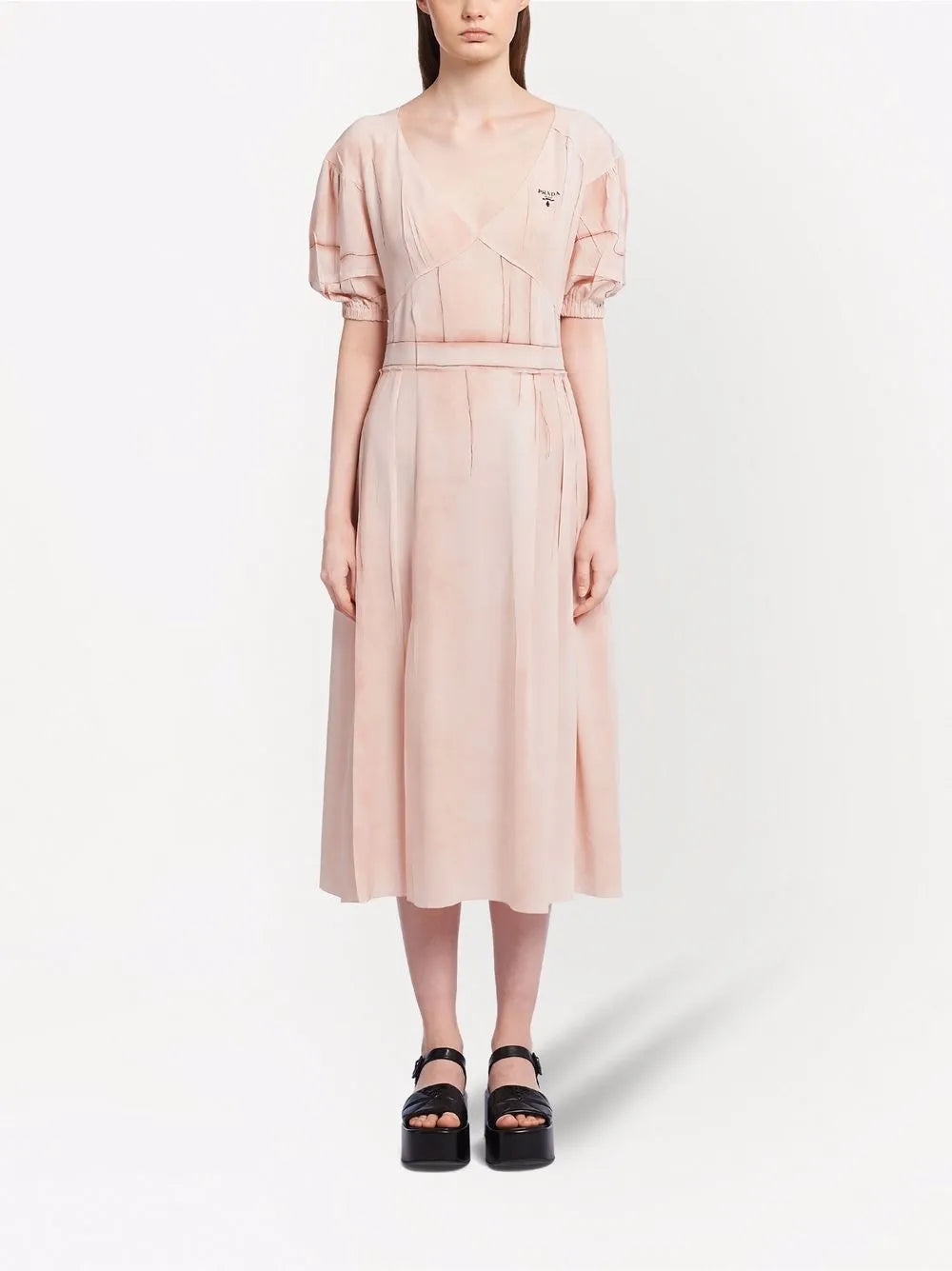 Logo-Print Crepe Dress