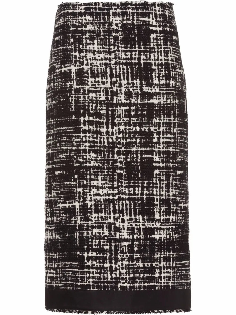 High-Rise Tweed Midi Skirt