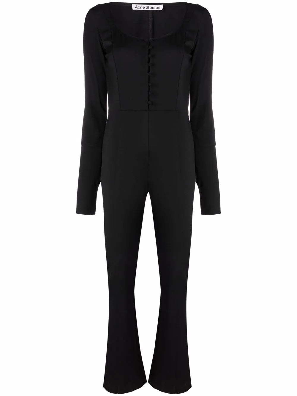 Long-Sleeve Twill Jumpsuit