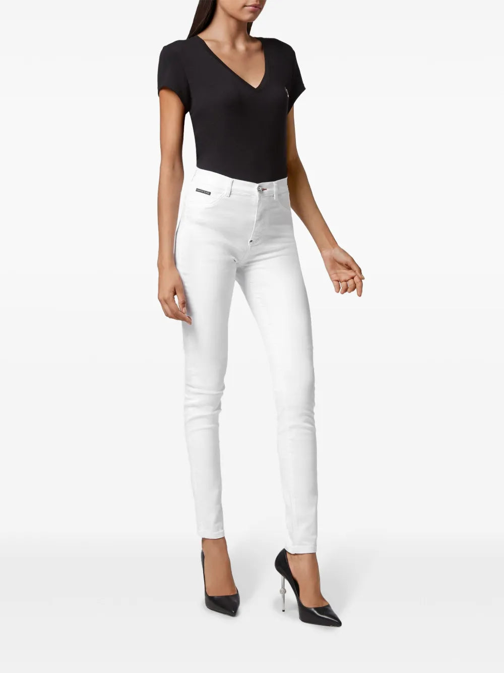 Logo-Plaque Skinny-Cut Jeans