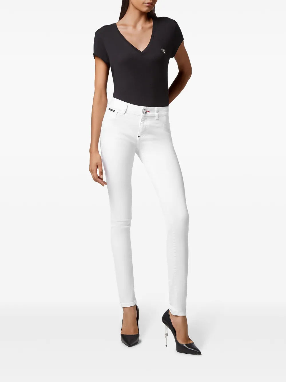 Logo-Plaque Skinny-Cut Jeans