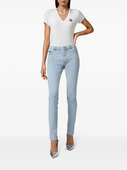 Logo-Plaque Skinny-Cut Jeans