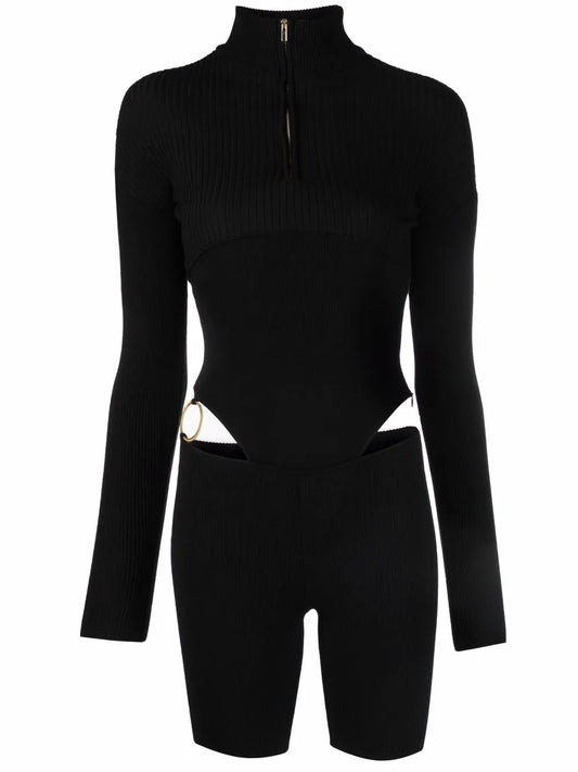 Cut-Out Knitted Playsuit
