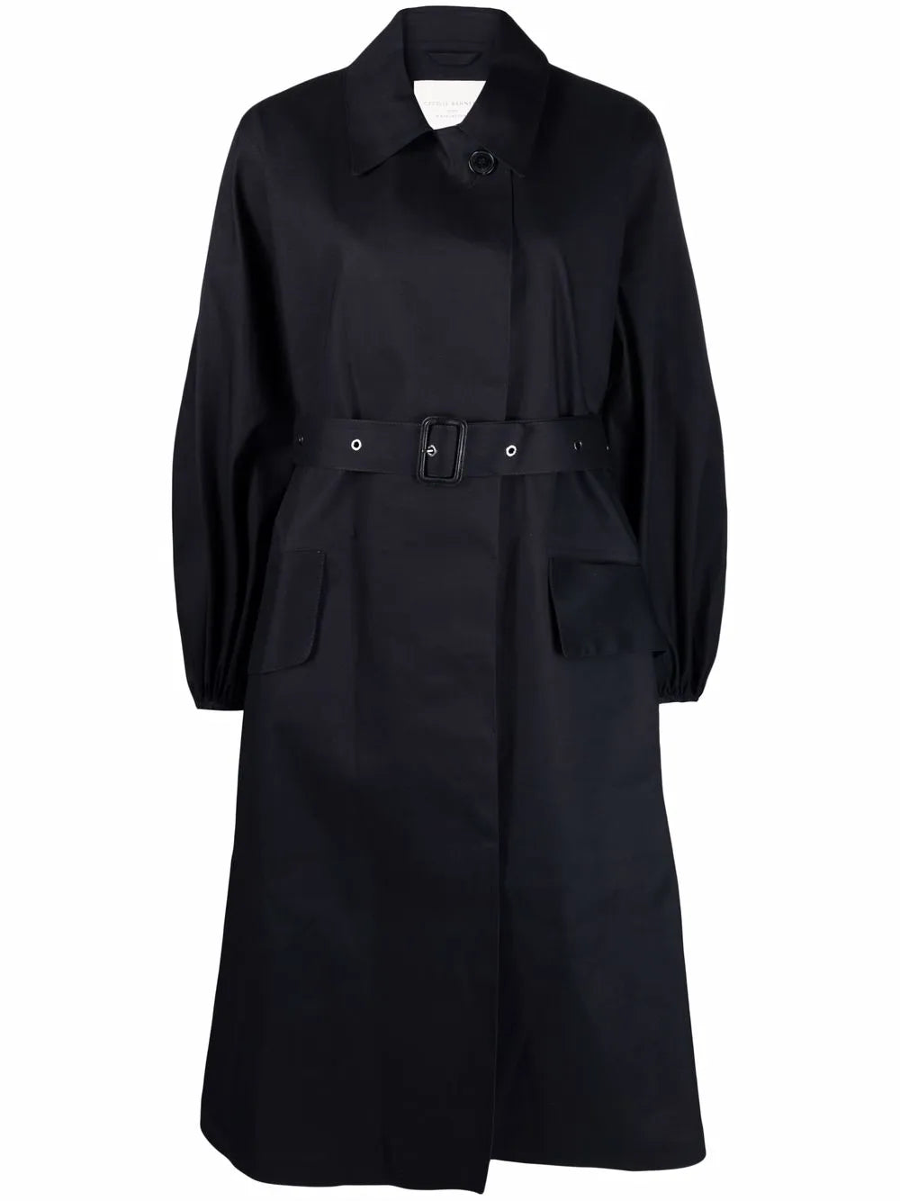 Helen Belted Puff-Sleeve Trench Coat