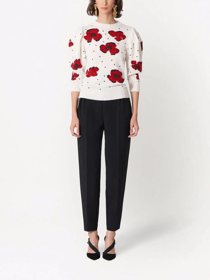 High-Waist Tapered-Leg Trousers