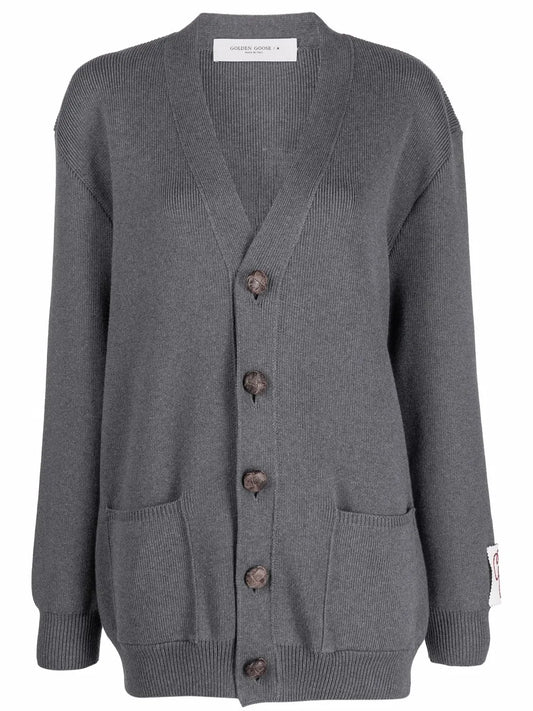 Logo-Print Knitted Cardigan