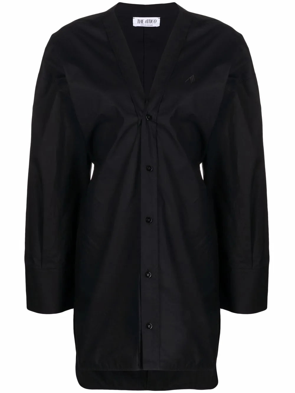 Ruched-Detail V-Neck Dress