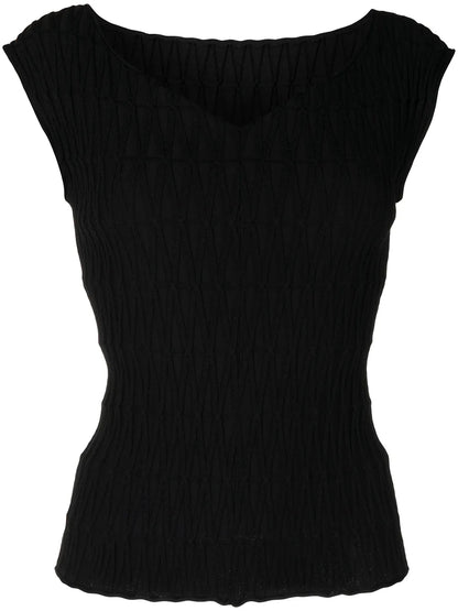Spiny Short-Sleeved Knitted Top