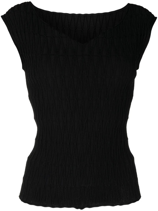 Spiny Short-Sleeved Knitted Top