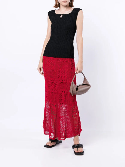 Spiny Short-Sleeved Knitted Top