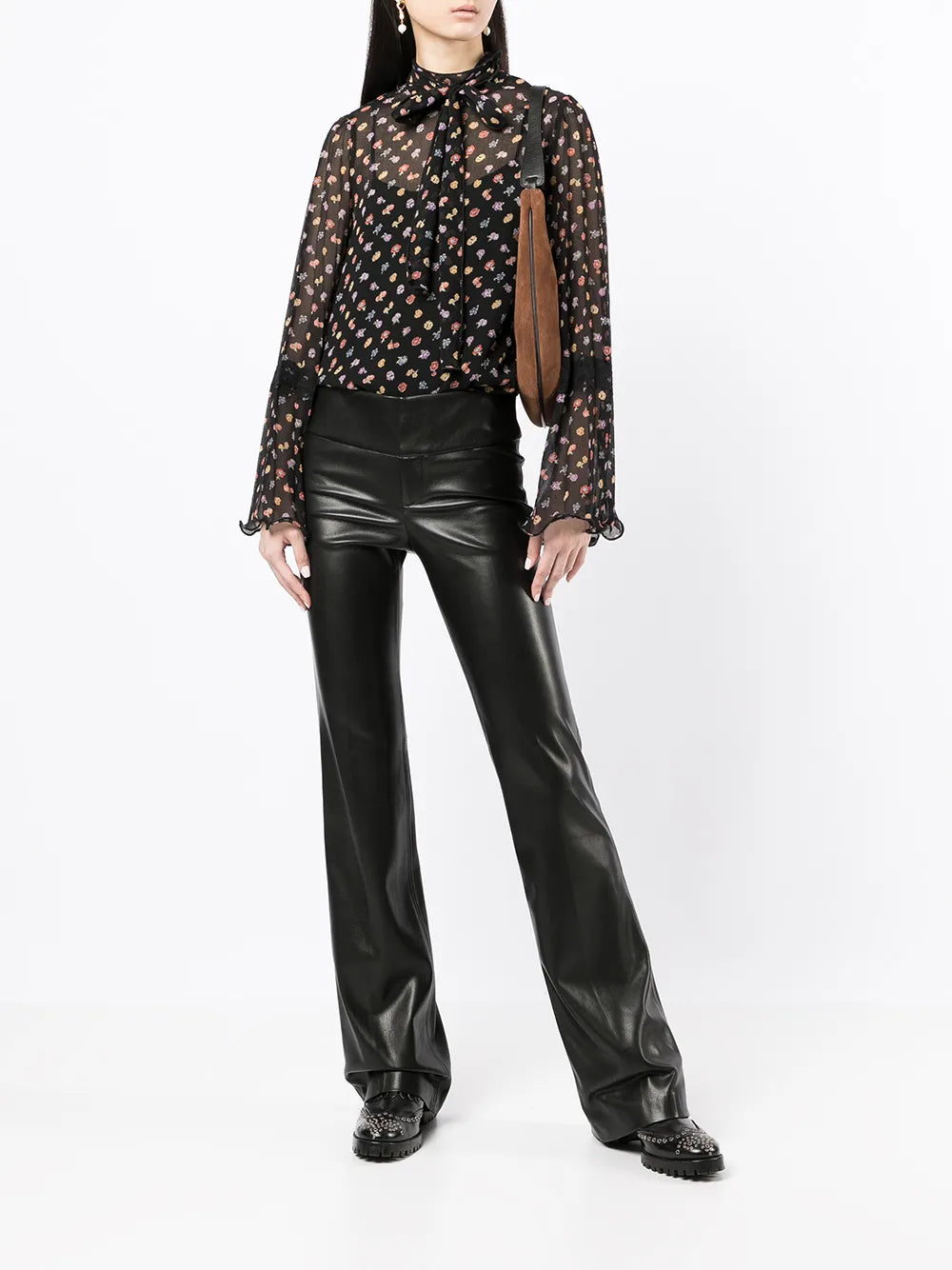 Olivia Vegan Leather Flared Trousers