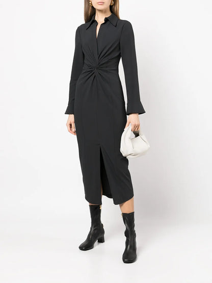 Mckenna Twist Midi Shirt Dress
