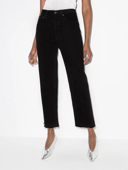 Cropped Straight-Leg Jeans
