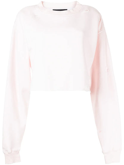 Distressed Cropped Sweatshirt