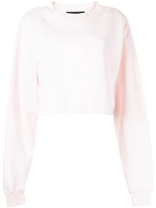 Distressed Cropped Sweatshirt
