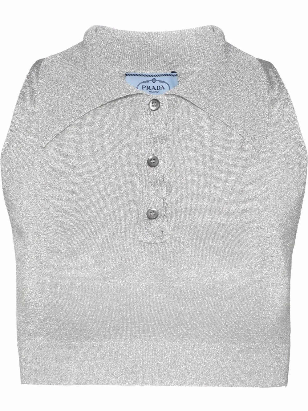 Metallic-Threading Crop Top