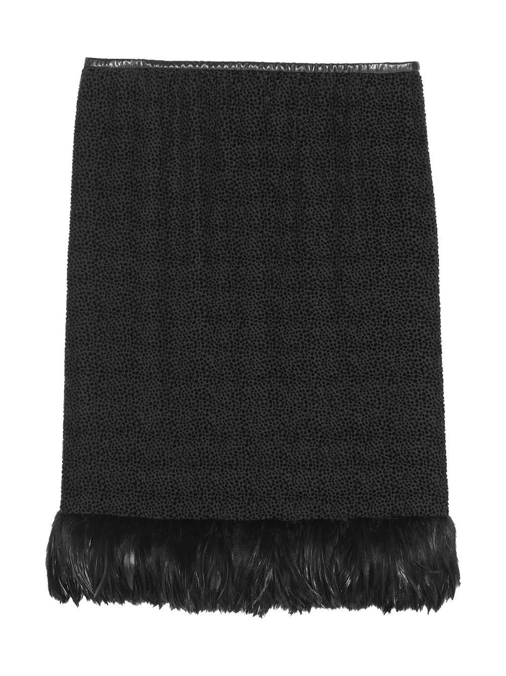 Feather-Trim Slip Skirt