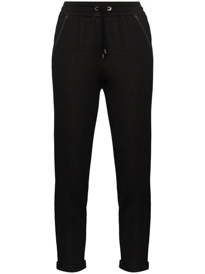 Monili-Detail Drawstring Track Pants