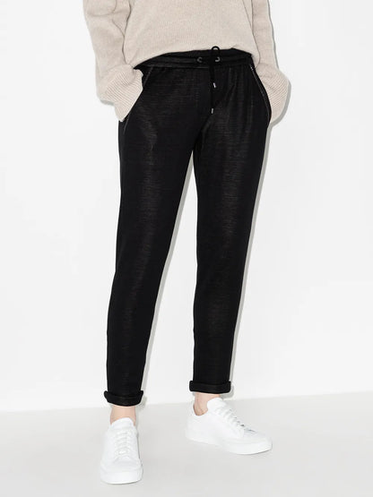 Monili-Detail Drawstring Track Pants