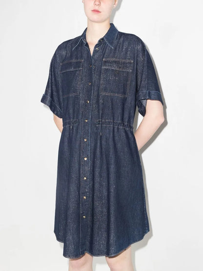 Denim Midi Shirt Dress