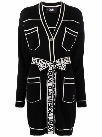 V-Neck Two-Tone Cardigan
