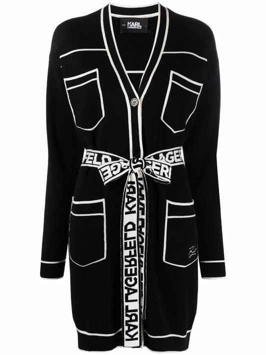 V-Neck Two-Tone Cardigan