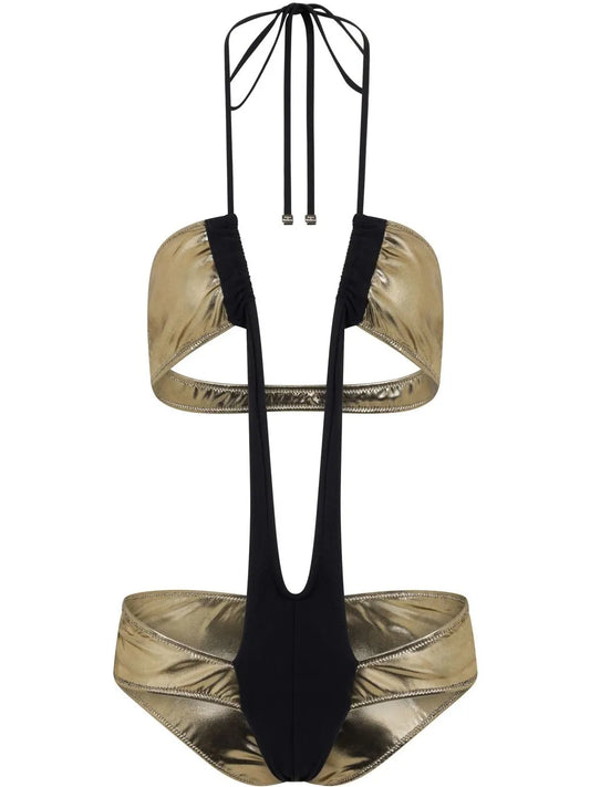 Plunge-Neck Cut-Out Swimsuit