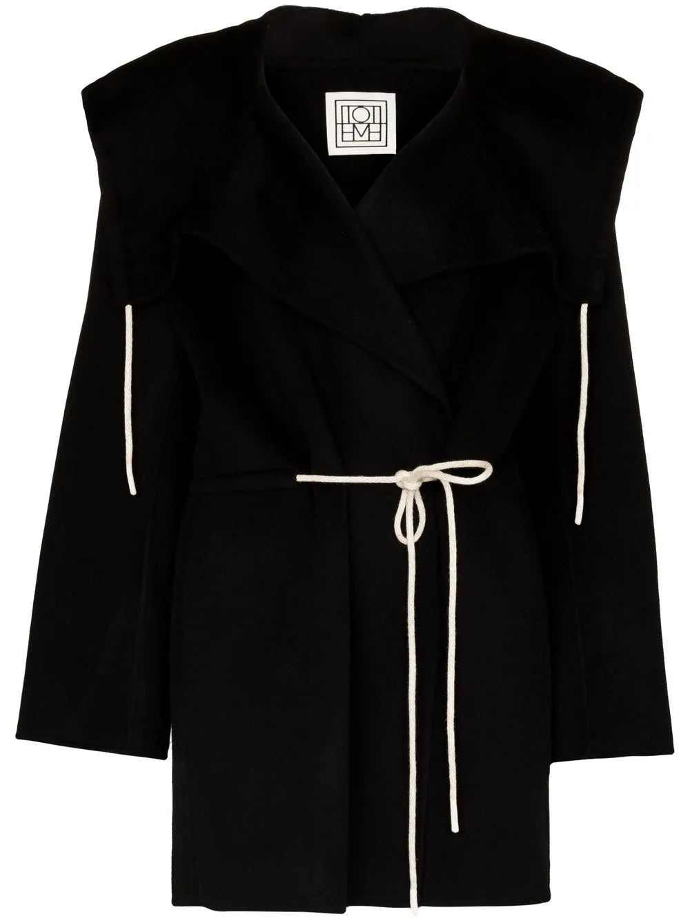 Hooded Tie-Waist Shirt Coat
